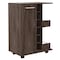 Tuhome Bar Cart Two External Shelves, Four Casters, Six Built-in Wine Rack, Single Door Cabinet Dark Walnut MLA4438 - alternate 3
